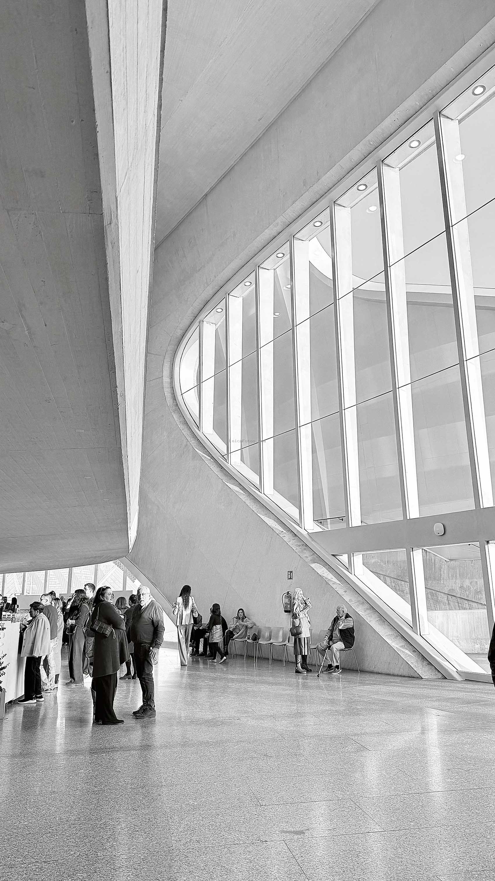 Escena urbana en blanco y negro